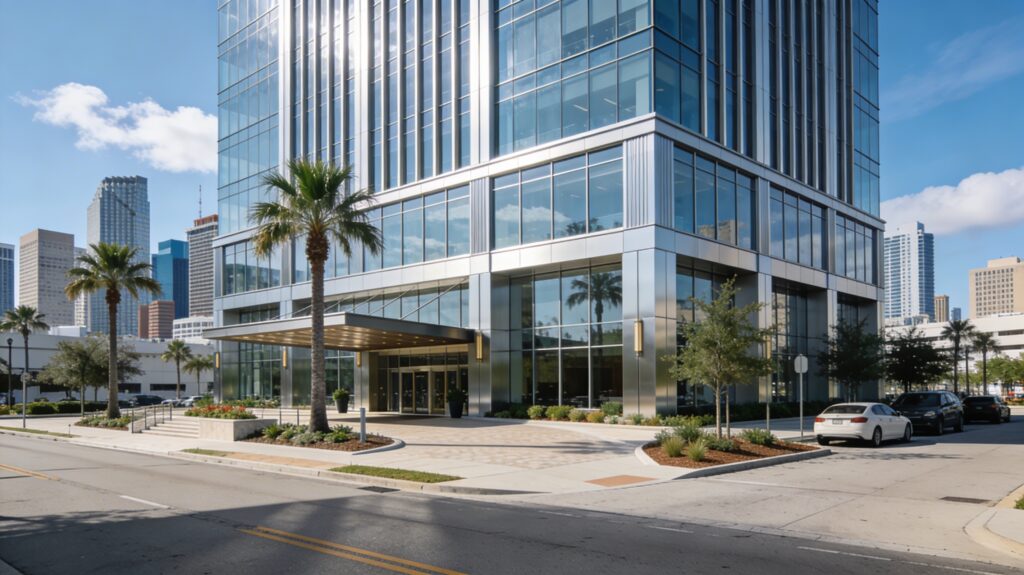 A large Class A office building in Tampa Bay
